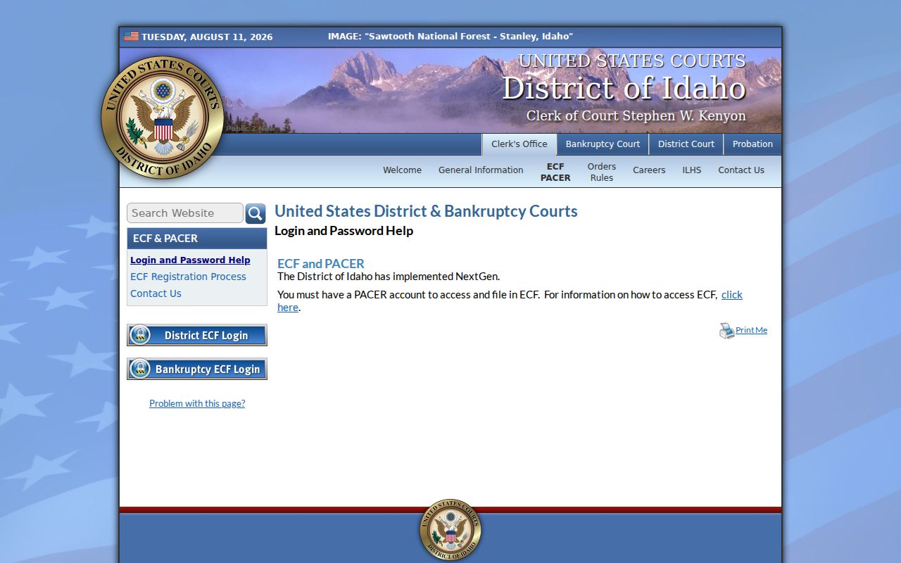 Idaho probate records compared with federal electronic filing