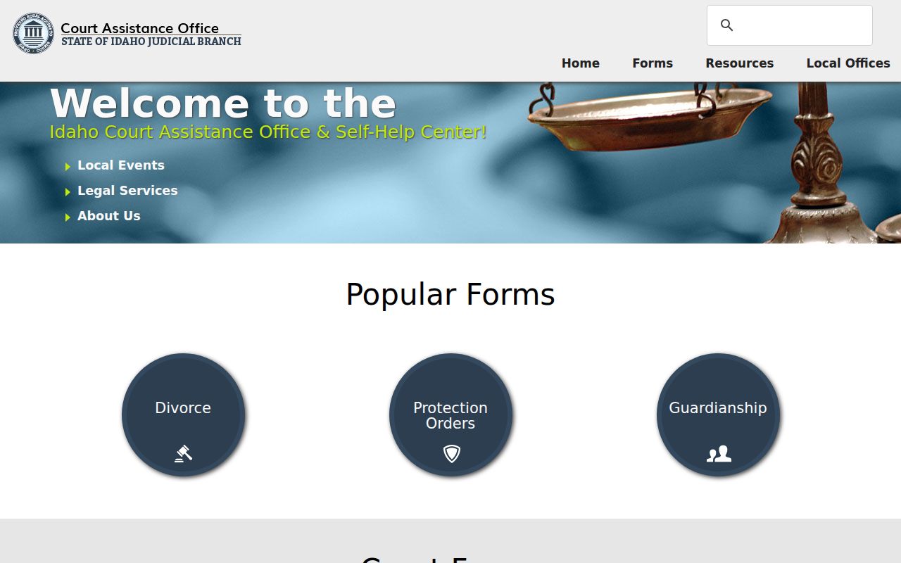 Idaho probate records Court Assistance Office resources