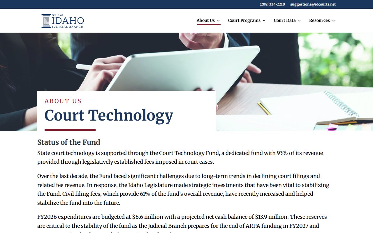 Idaho court records portal modernization and cybersecurity